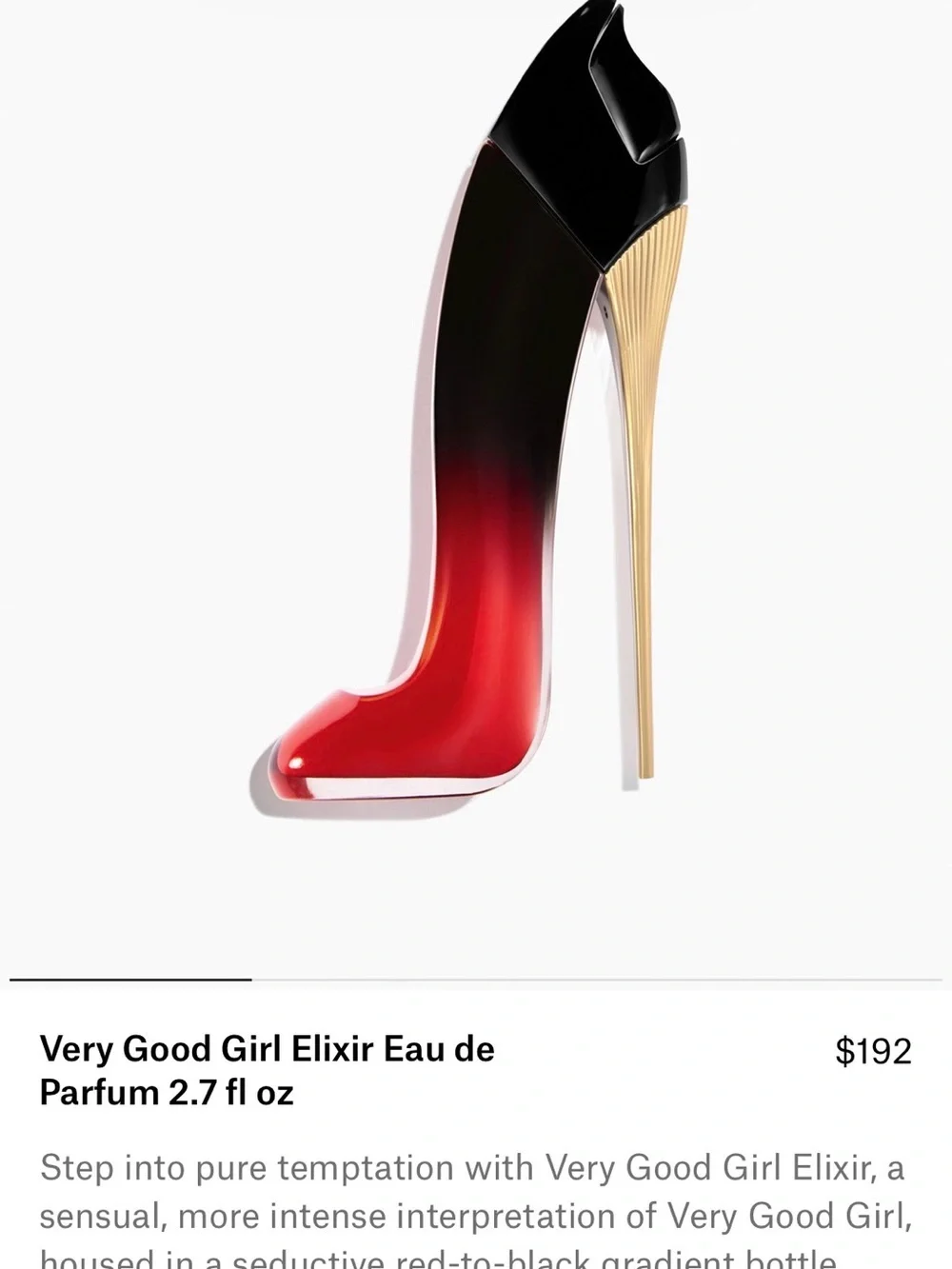 NWT Carolina Herrera Good Girl Very Elixir - 2.7 FL OZ - Picture 1 of 5